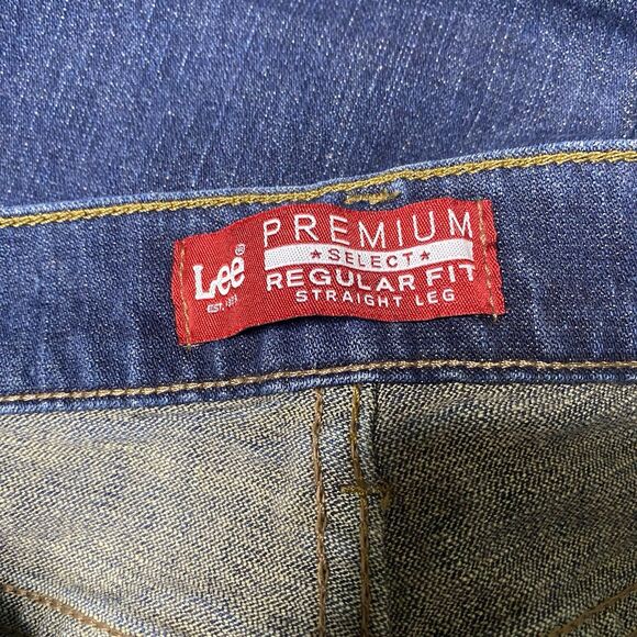 LEE Premium Select Jeans Straight Leg Regular Distressed Medium Wash Mens 32x34 - Picture 4 of 9